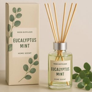 2 Eucalyptus Mint Reed Diffuser Set for Fresh and Invigorating Home Scents