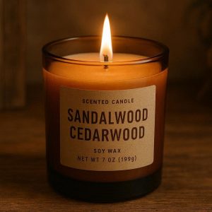 3 Sandalwood Cedarwood Scented Candle for Warm and Earthy Home Ambiance